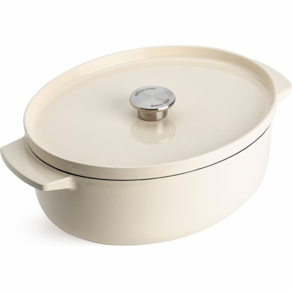 KitchenAid  oválný litinový hrnec 5,6L Mandlový krém