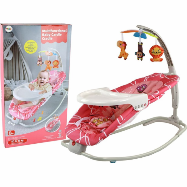 LeanToys Bouncer Rocker 2v1 Dětský sedací stůl Zvuky Vibr...
