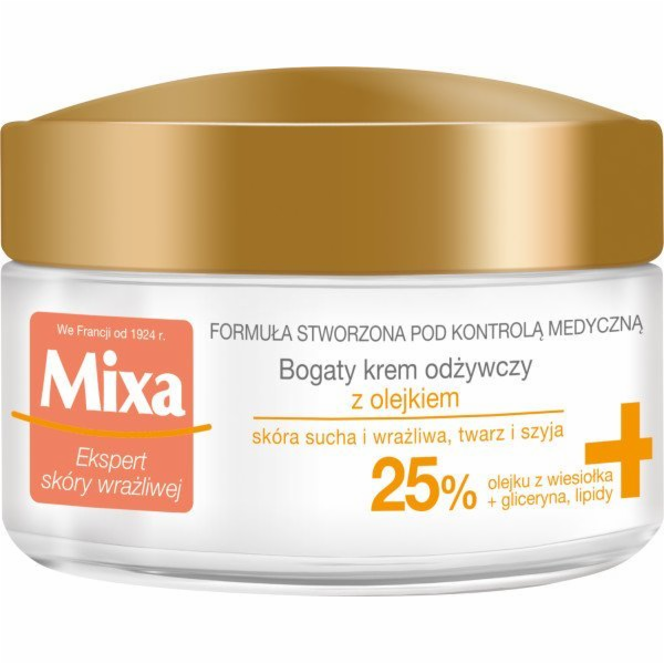 Mixa Výživný krém s olejem 25% pro suchou a citlivou pleť...