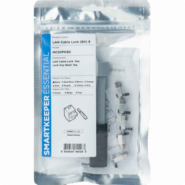 Smartkeeper  Basic LAN Cable Lock 5 - 1x svorka + 5x kryt...