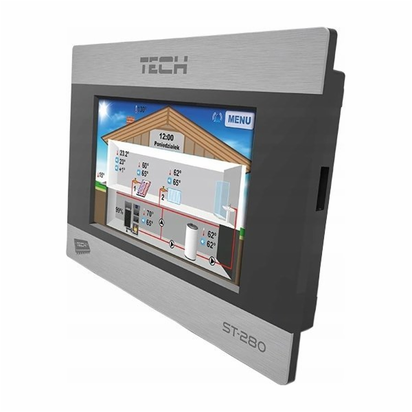 Pokojový ovladač Tech ST-280 s RS komunikací, černý