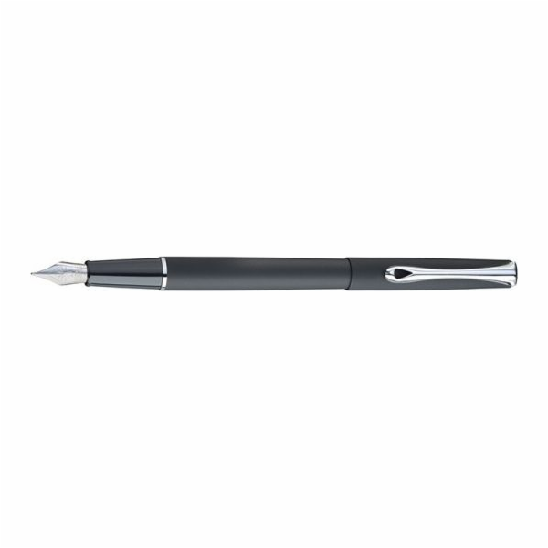 Cestovní plnicí pero střední 12 cm, nerez/matný černý chrom