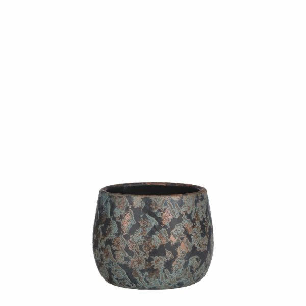 Hrnec Mica Clemente 1034808, keramika, V 16,5 cm, měď