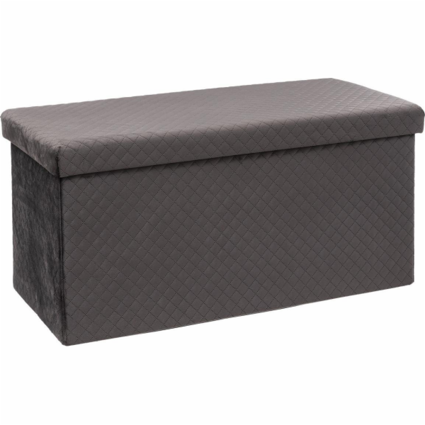 5five Moderní pouffe ŠEDÁ 76x38 Velurové sedátko