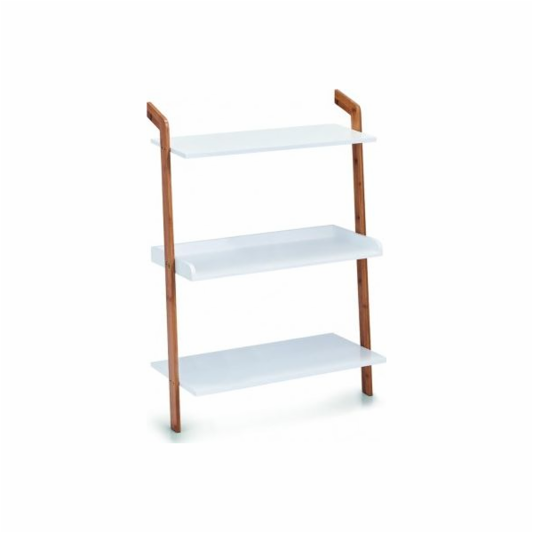 Zeller Ladder police se 3 policemi, bambus / MDF, bílá