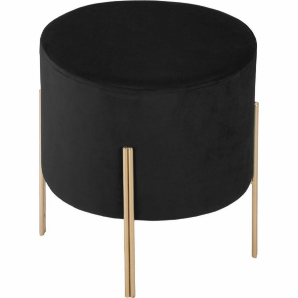 Pouffe Atmosphera Black se zlatými nožičkami Black Velvet