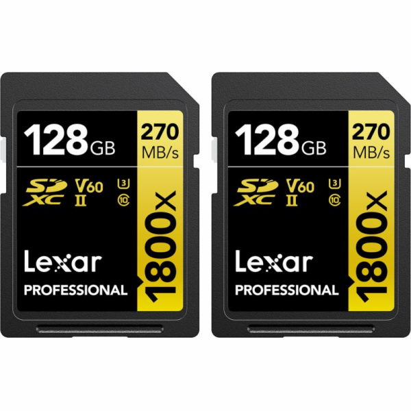 Lexar Professional 1800x SDXC karta 128 GB + 128 GB Class...
