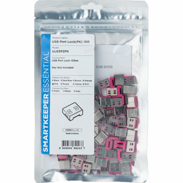 Smartkeeper  Basic USB Port Lock 100 - 100x zástrčka, růžová
