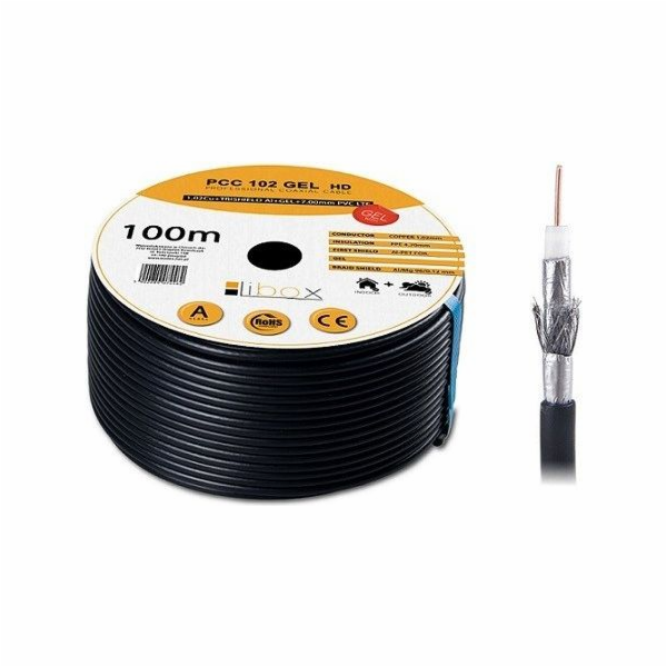 Libox kabel PCC102 koaxiální kabel gel, 100m (PCC102/100)