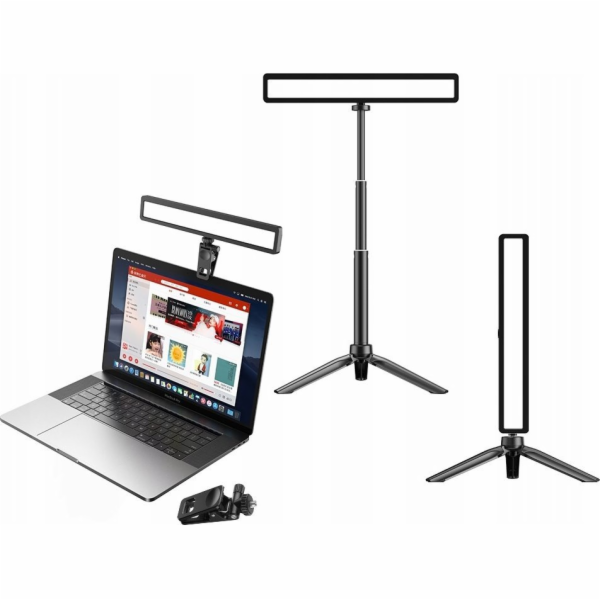 Apexel LED monitorová lampa + klip + stativ / 3x Iso + 1....