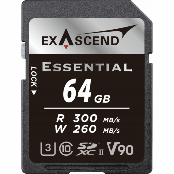 Karta ExAscend Essential SDXC 64GB Class 10 UHS-II/U3 V90...