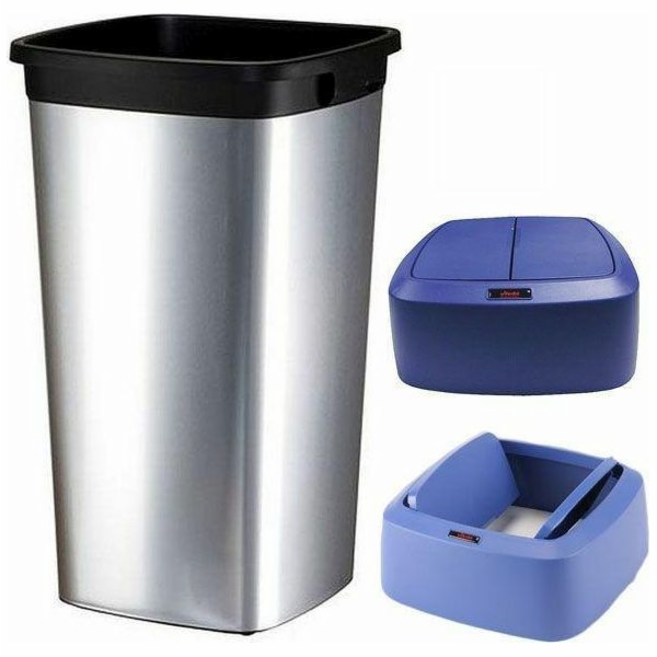 Vileda výklopný odpadkový koš 60L stříbrný (Zes000015)