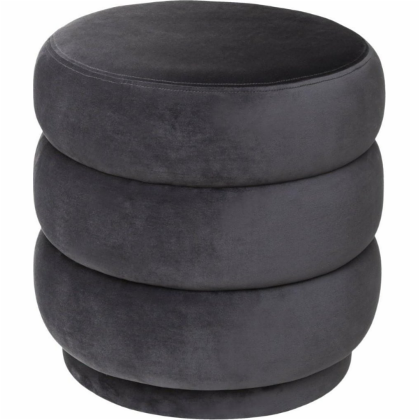 Atmosphera SINA sametový pouffe, 40 cm, antracit