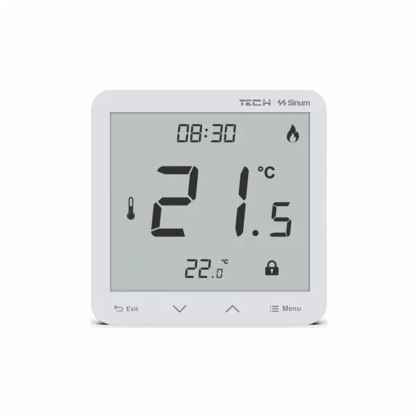 TECH Controllers Kabelový sinum white pokojový ovladač R-...