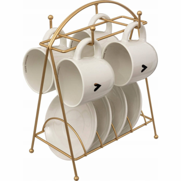 Secret de Gourmet Kávová sada: 4 porcelánové šálky a podš...