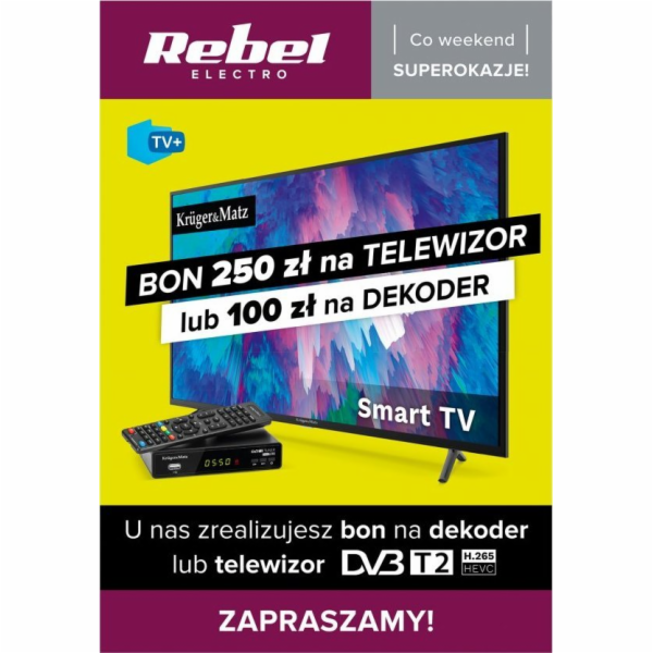 Kruger&Matz Plakát Kruger&amp;Matz - Poukaz na TV a dekodér