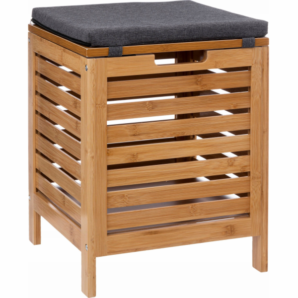 Koupelnová stolička 5five BAMBOO s košem na prádlo, 2v1