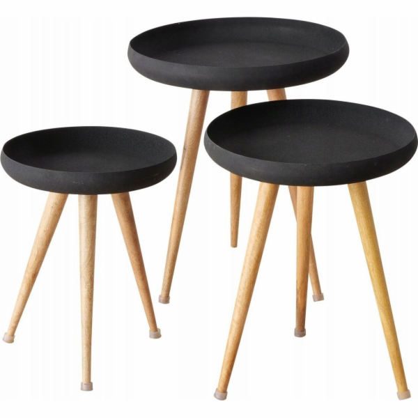 Konferenční stolky Boltze Loft s černou deskou a nohami z...