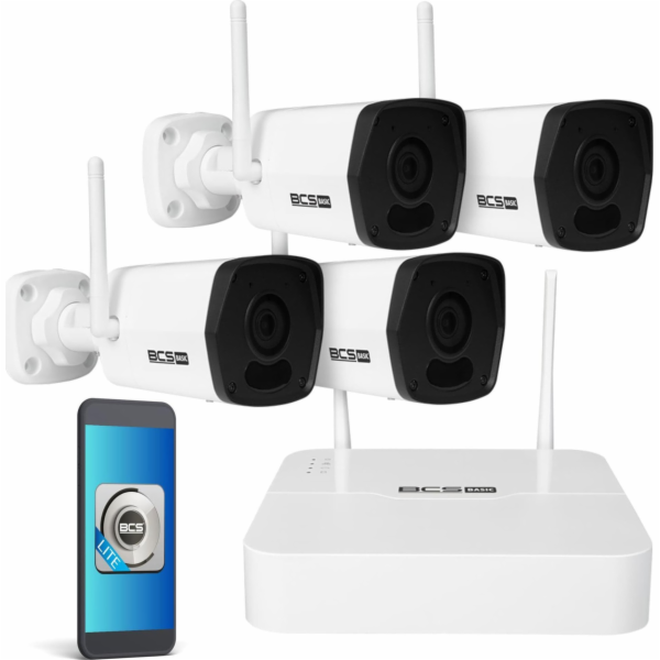 BCS rekordér Monitorovací sada 4 BCS-B-KITW(2.0) wifi kamery