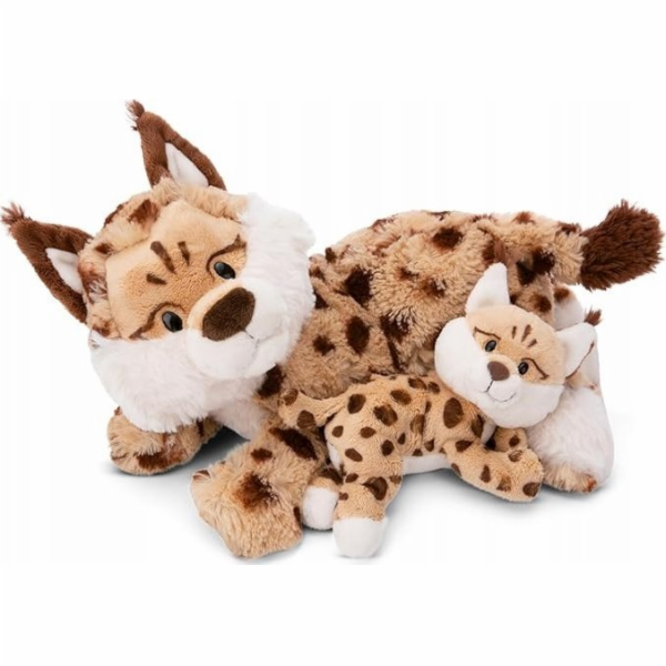 NICI  49812 Maskot rysa, matka 40cm a dítě 20cm ležící ZE...