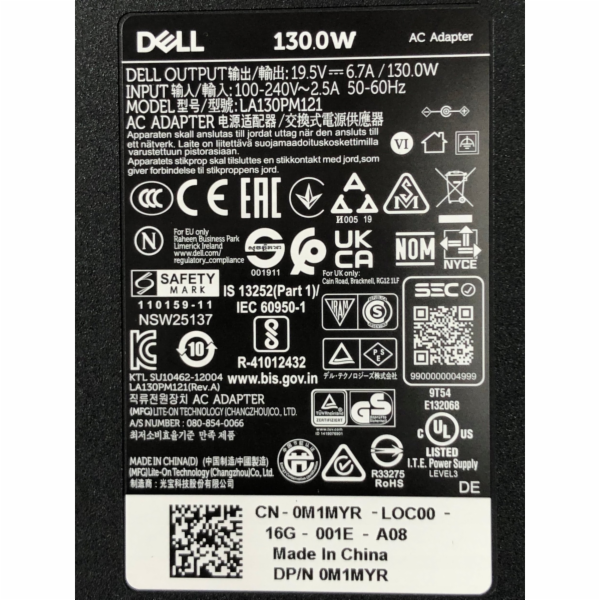 Napájení notebooku Dell AC Adapter, 130W, 19,5V, 3