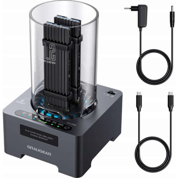 Graugear Klon-Station pro M.2-NVMe-SSD - s Lüfter a One-T...