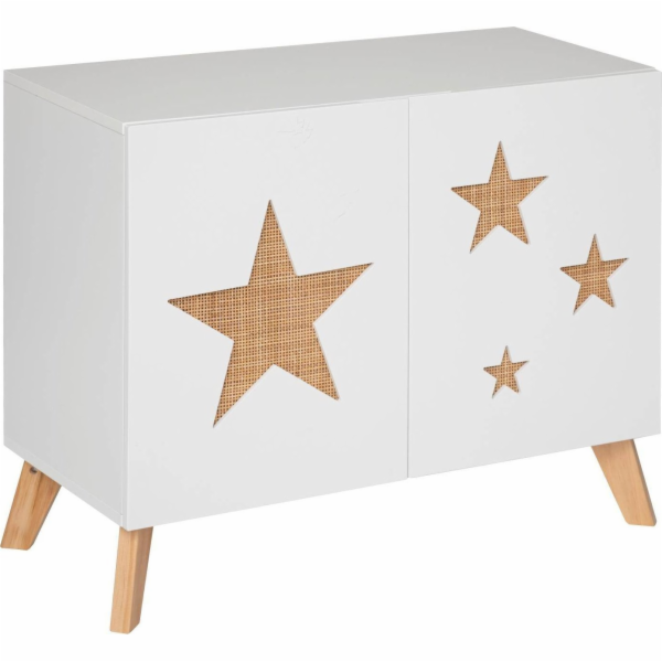 Atmosphera Dětská komoda Star, bílá s hvězdičkami, 65 x 3...
