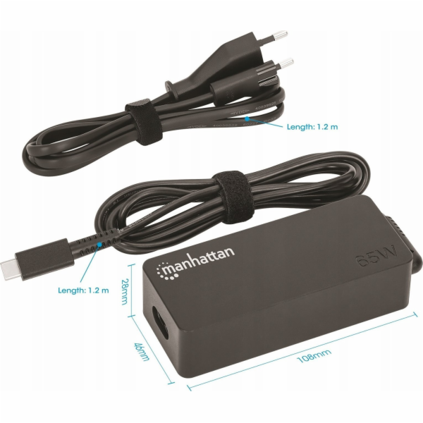 Manhattan Napájení MANHATTAN USB-C Laptop-Netzteil 65 W č...