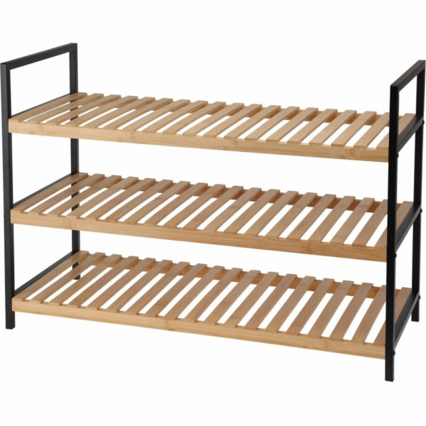 Storage Solutions Police na boty, 3 úrovně, bambusový a k...