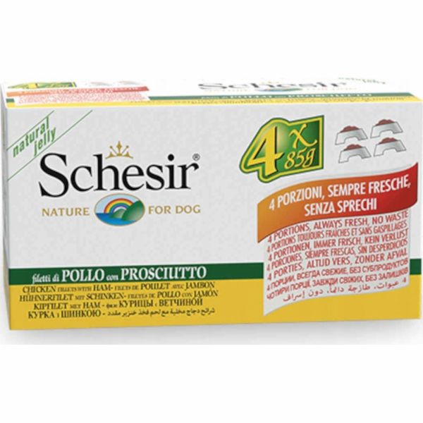 SCHESIR Chicken with ham in jelly - vlhké krmivo pro psy ...