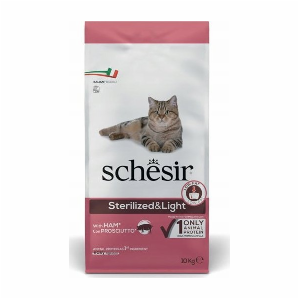 SCHESIR Adult Sterilized & Light with ham - suché krmivo ...