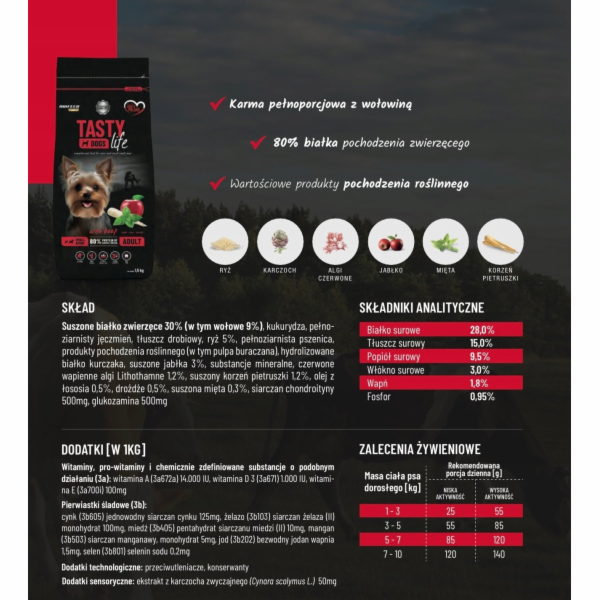 BIOFEED Tasty Life Adult Small Beef - suché krmivo pro ps...