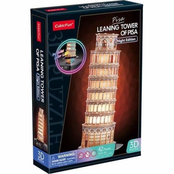 CubicFun - Puzzle 3D s LED Noční edice: Šikmá věž v Pise ...