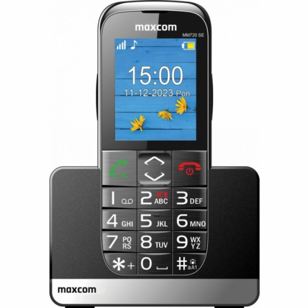 MaxCom MM720 Black Telefon pro seniory angličtina