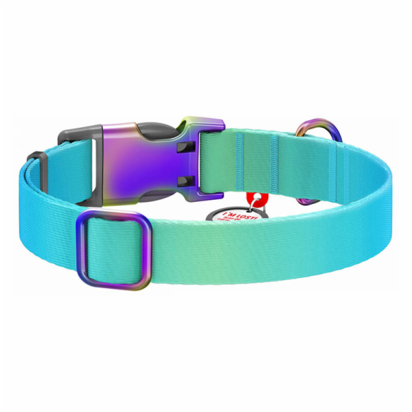 Nylon dog collar with QR code WAUDOG 15 mm wide, 25-35 cm...