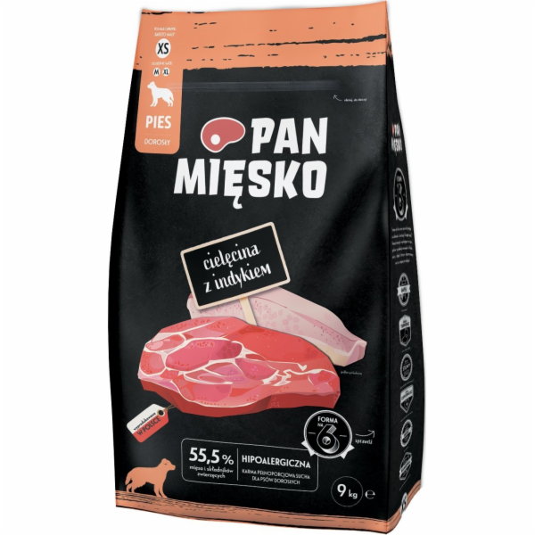 PAN MIESKO  Telecí s krůtou XL - sušené mléko pro psy - 9kg