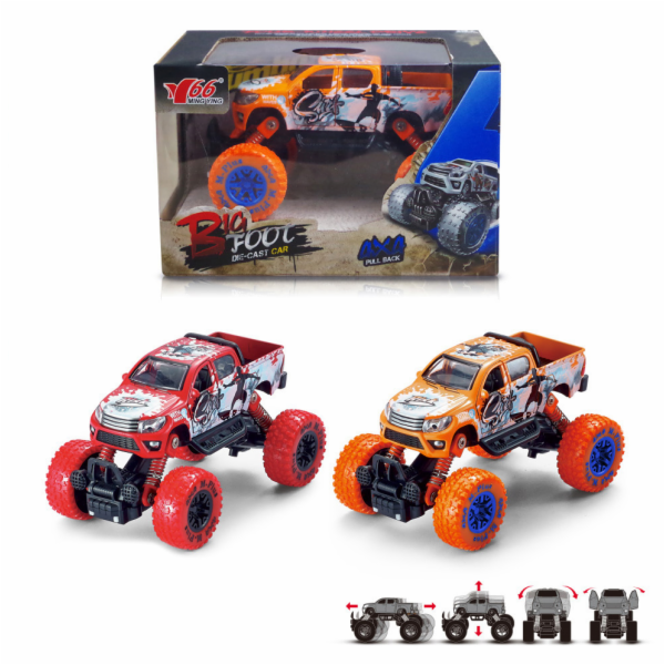 Auto BIG foot Pick-up 1:30 červená/oranžová - více druhů