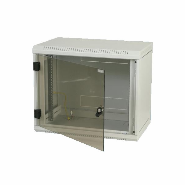 Rack&nbsp;Triton&nbsp;19"&nbsp;jednodílný&nbsp;12U/500mm&nbsp;prosklené&nbsp;dveře,&nbsp;šedý