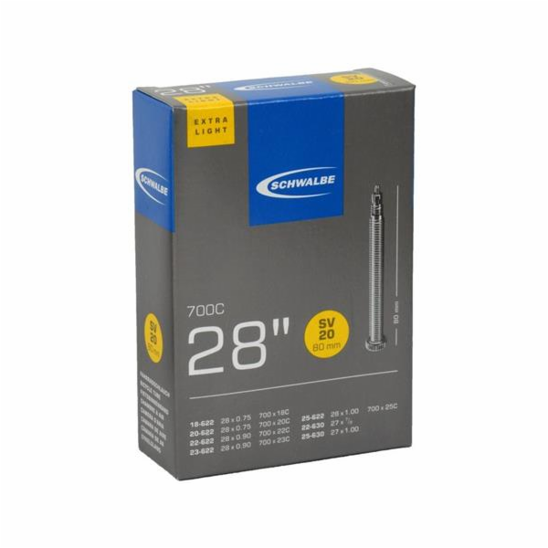 Schwalbe duše 28" SV20 80mm 18/25 -622/630 galuskový vent...