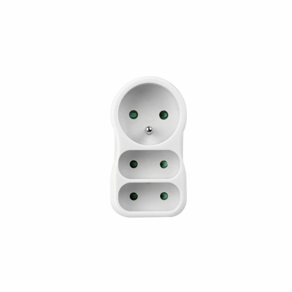 Konnoc DX-FZB rozbočka 1x kulatá zásuvka + 2x plochá zásuvka