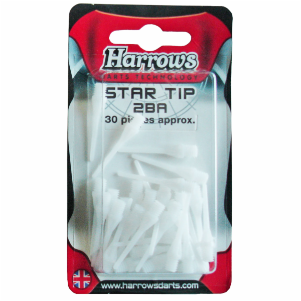 Harrows T92 Hroty k šipkám STAR SOFT 30 ks v blistru - bílé