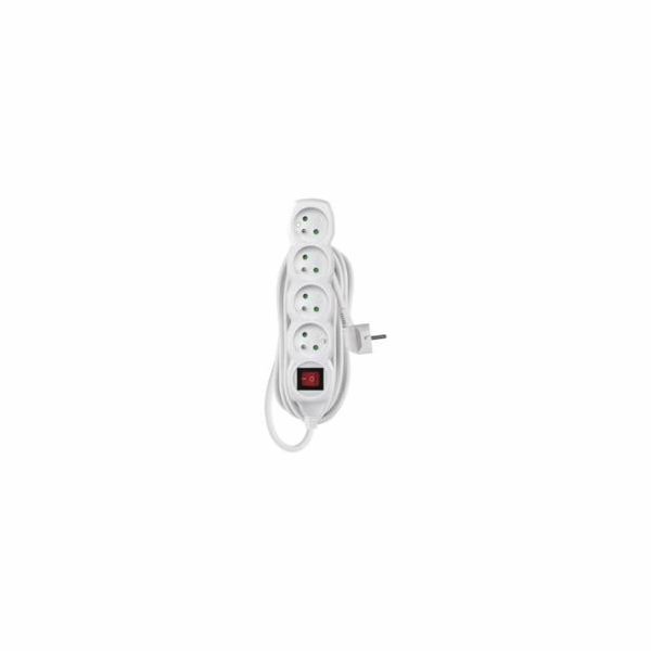 Prodlužovací kabel 5 m / 4 zásuvky / s vypínačem / bílý /...
