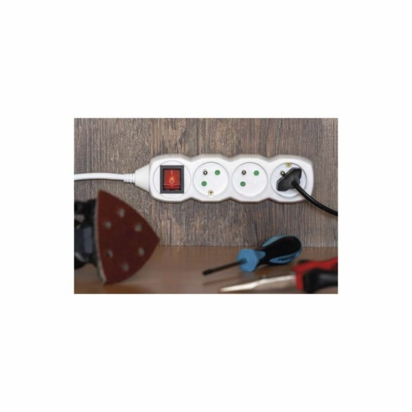 Prodlužovací kabel 5 m / 6 zásuvek / s vypínačem / bílý /...