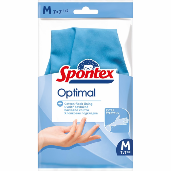 Latexové rukavice Spontex Optimal, M, modré, 1 pár