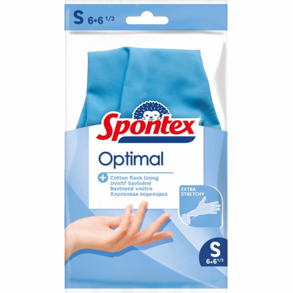 Latexové rukavice Spontex Optimal, S, modré, 1 pár