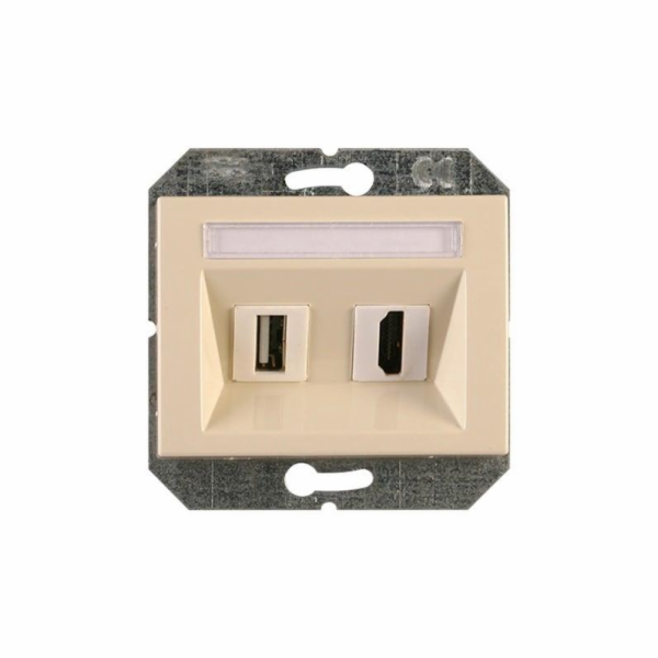 USB a HDMI zásuvka VILMA XP500, barva slonová kost