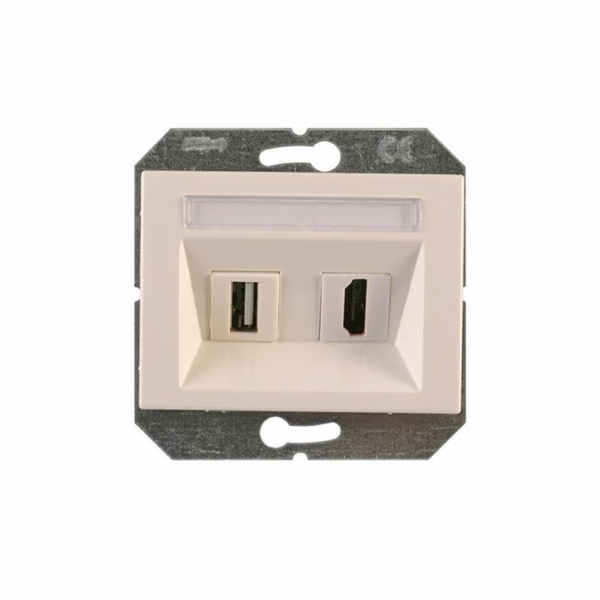 USB a HDMI zásuvka Vilma XP500, bílá