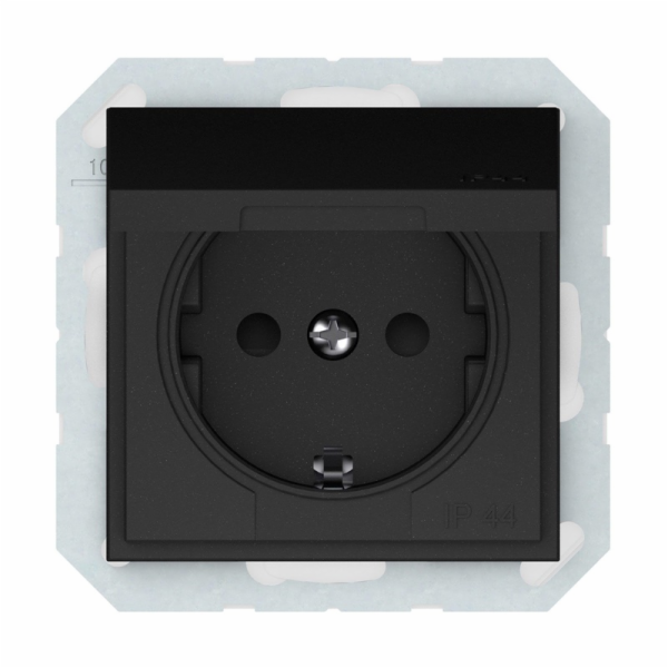 Zásuvka VILMA QR1000, matná černá, IP44