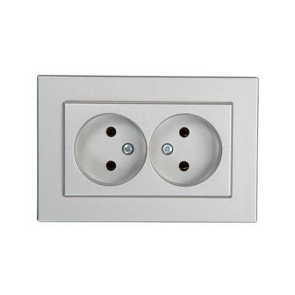 Dvojitá zásuvka VILMA XP500, barva kovu