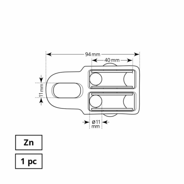 Zvedací kladka Haushalt, dvojitá, 1DD, 50 mm